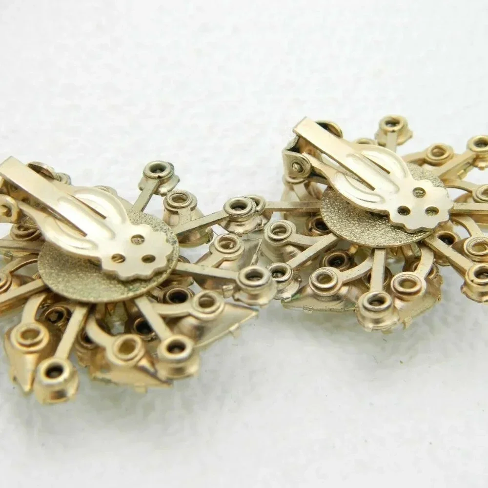 Gold Tone Faux Pearl Blue AB Rhinestone Star Set